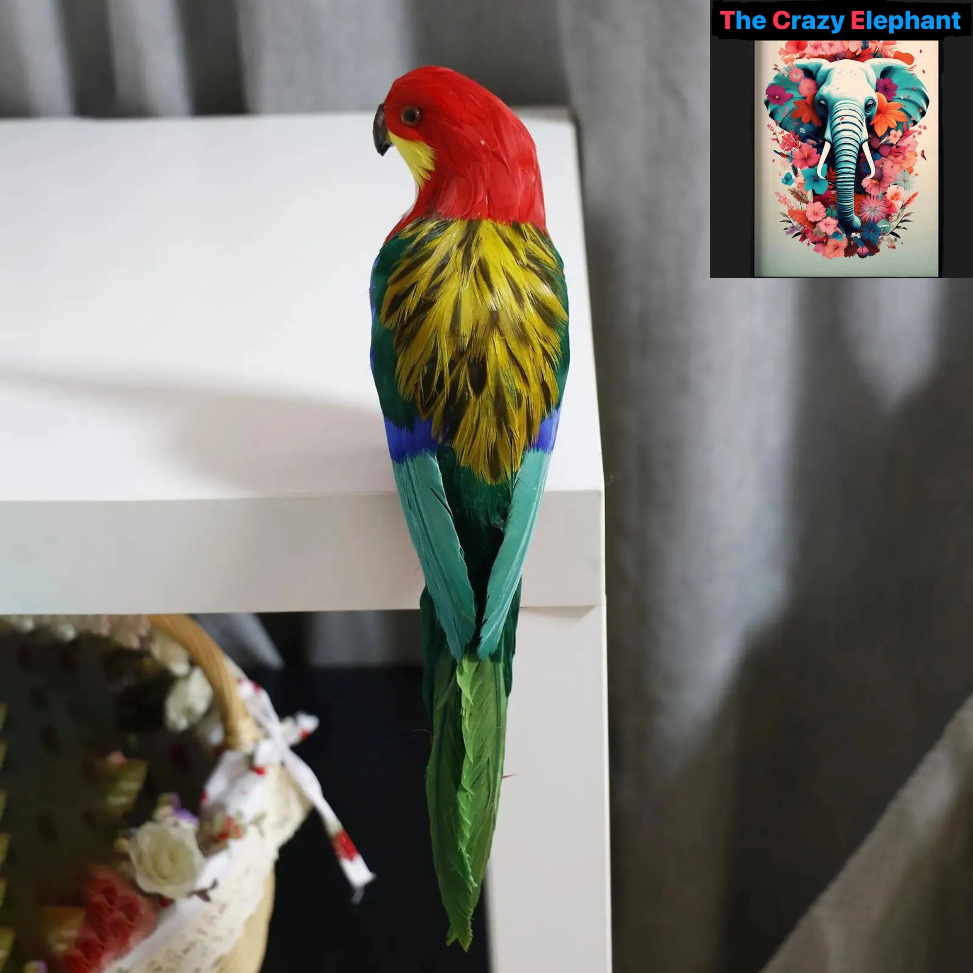 Vibrant Feather Parrot Macaw Statue: Tropical Home Decor