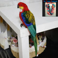 Vibrant Feather Parrot Macaw Statue: Tropical Home Decor