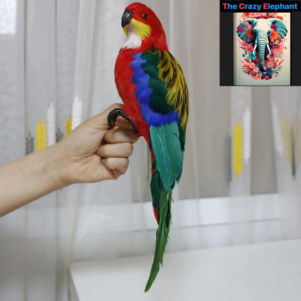 Vibrant Feather Parrot Macaw Statue: Tropical Home Decor