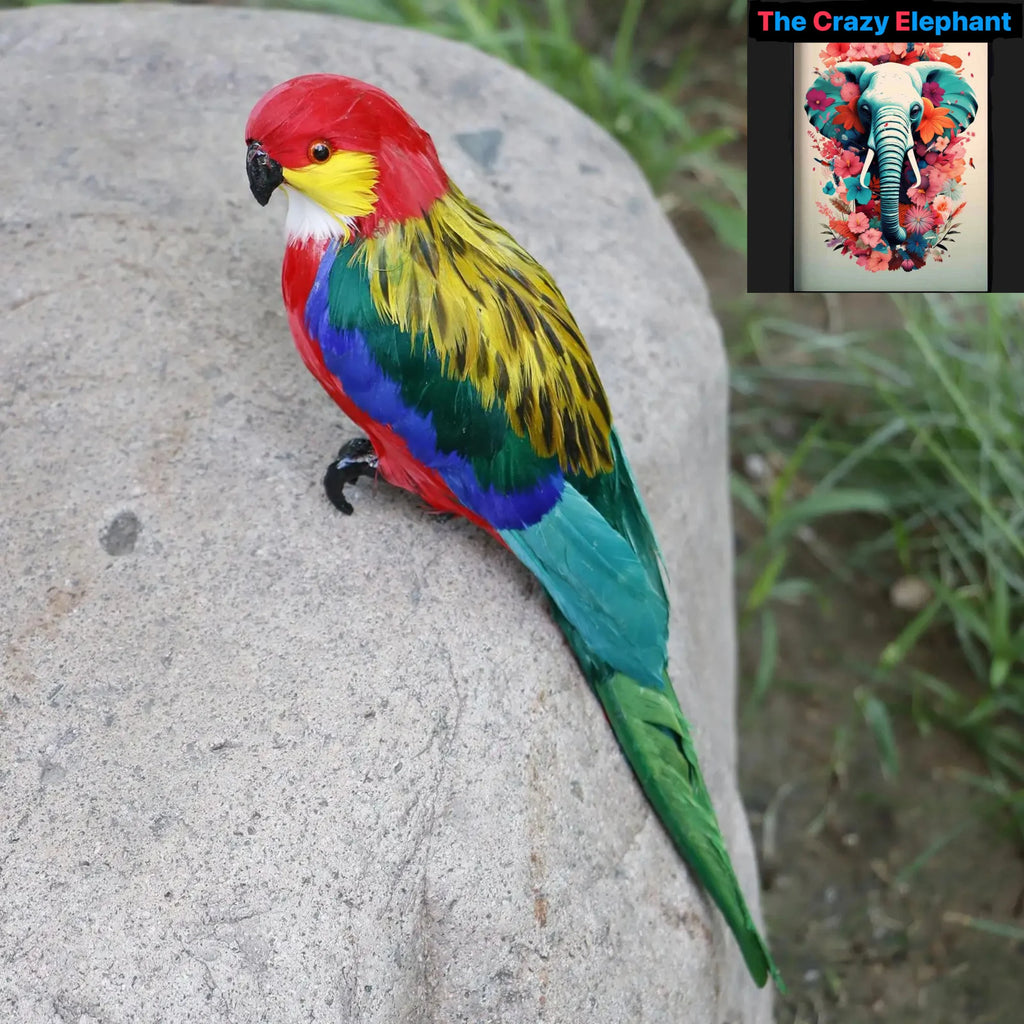 Vibrant Feather Parrot Macaw Statue: Tropical Home Decor