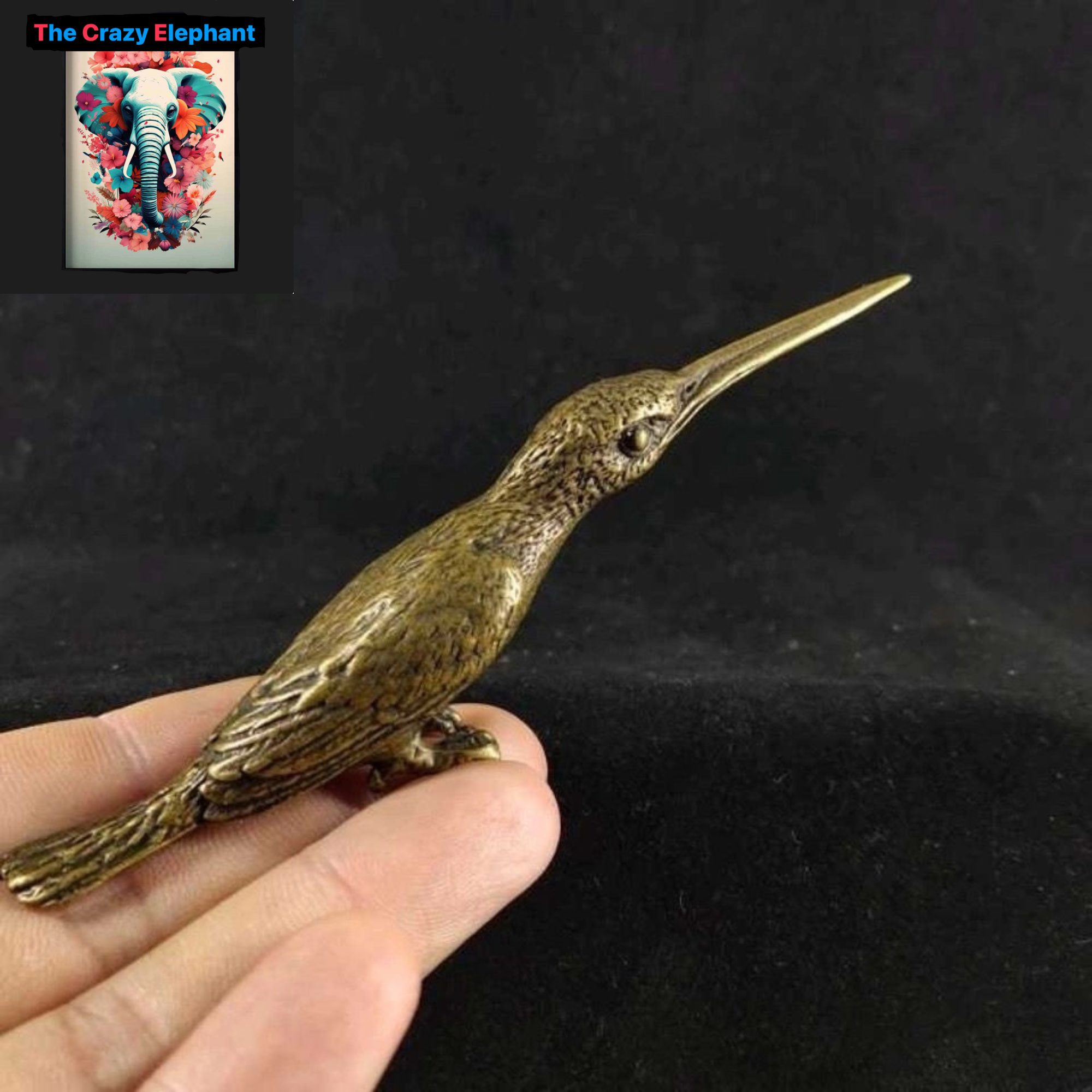 Handmade Copper Woodpecker Figurine: Realistic Bird Desk Decor